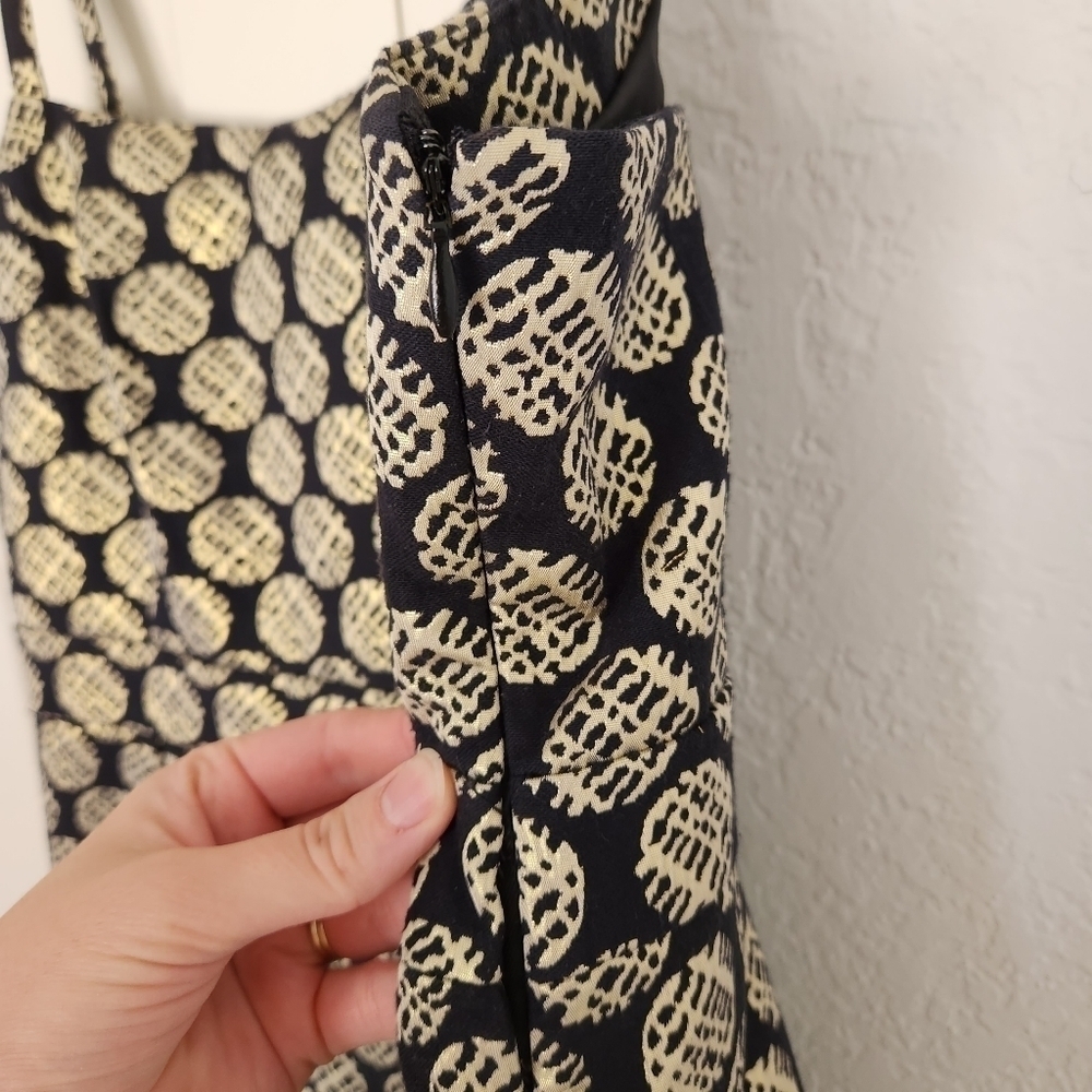Limited Edition Gold and Black Sphagetti Strap Mini Dress. Sz 14 - Picture 6 of 13